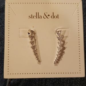 Stella & Dot Pave Triangle Ear Climbers